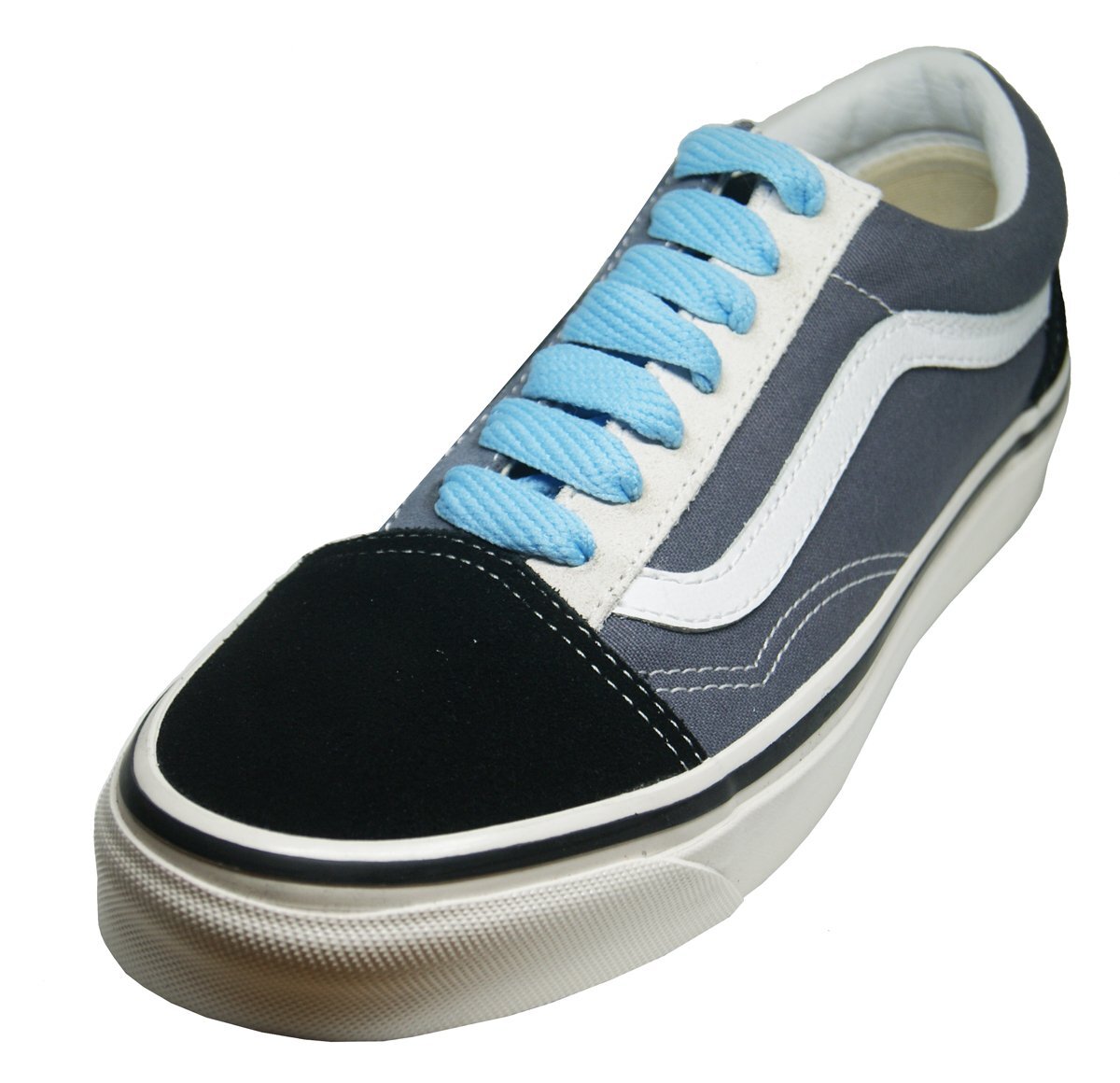 Lacets plats larges skateboard bleu ciel