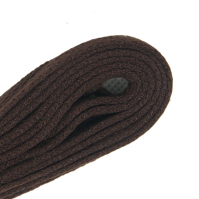 Wide flat dark brown skateboard laces