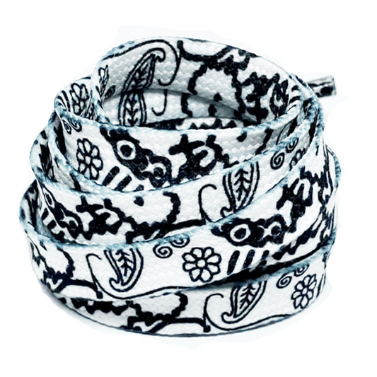 White flat bandana laces