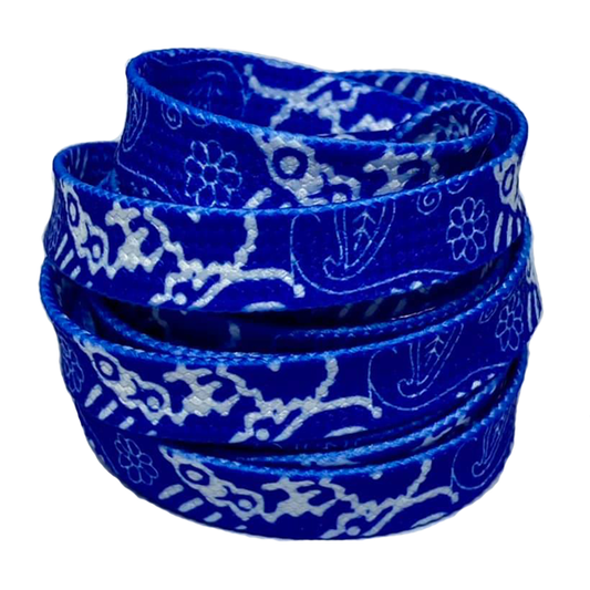 Blue flat bandana laces