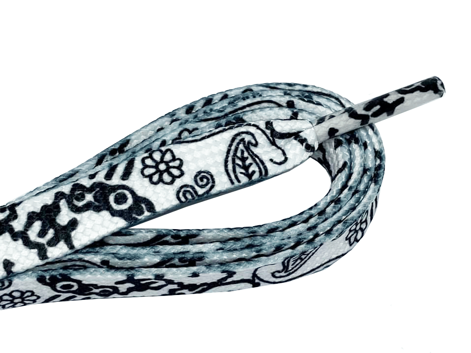 White flat bandana laces