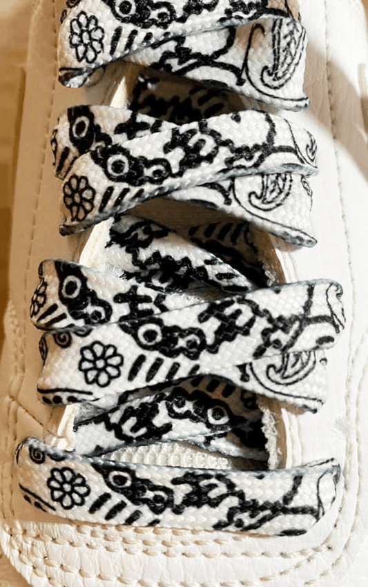 White flat bandana laces