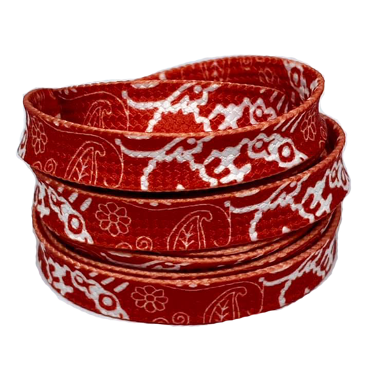 Red flat bandana laces