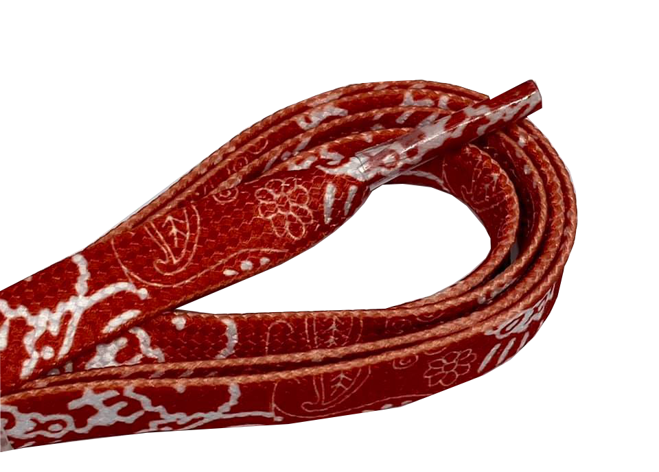 Red flat bandana laces