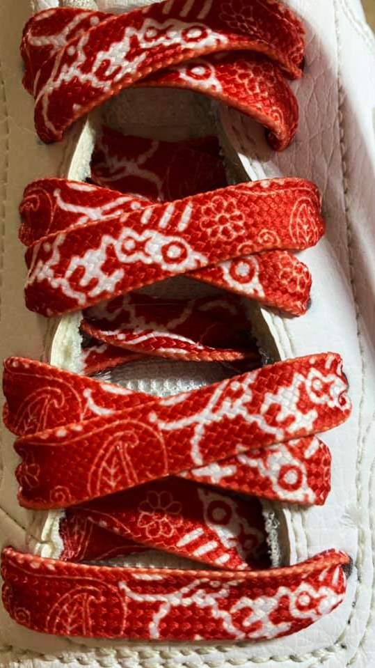 Red flat bandana laces
