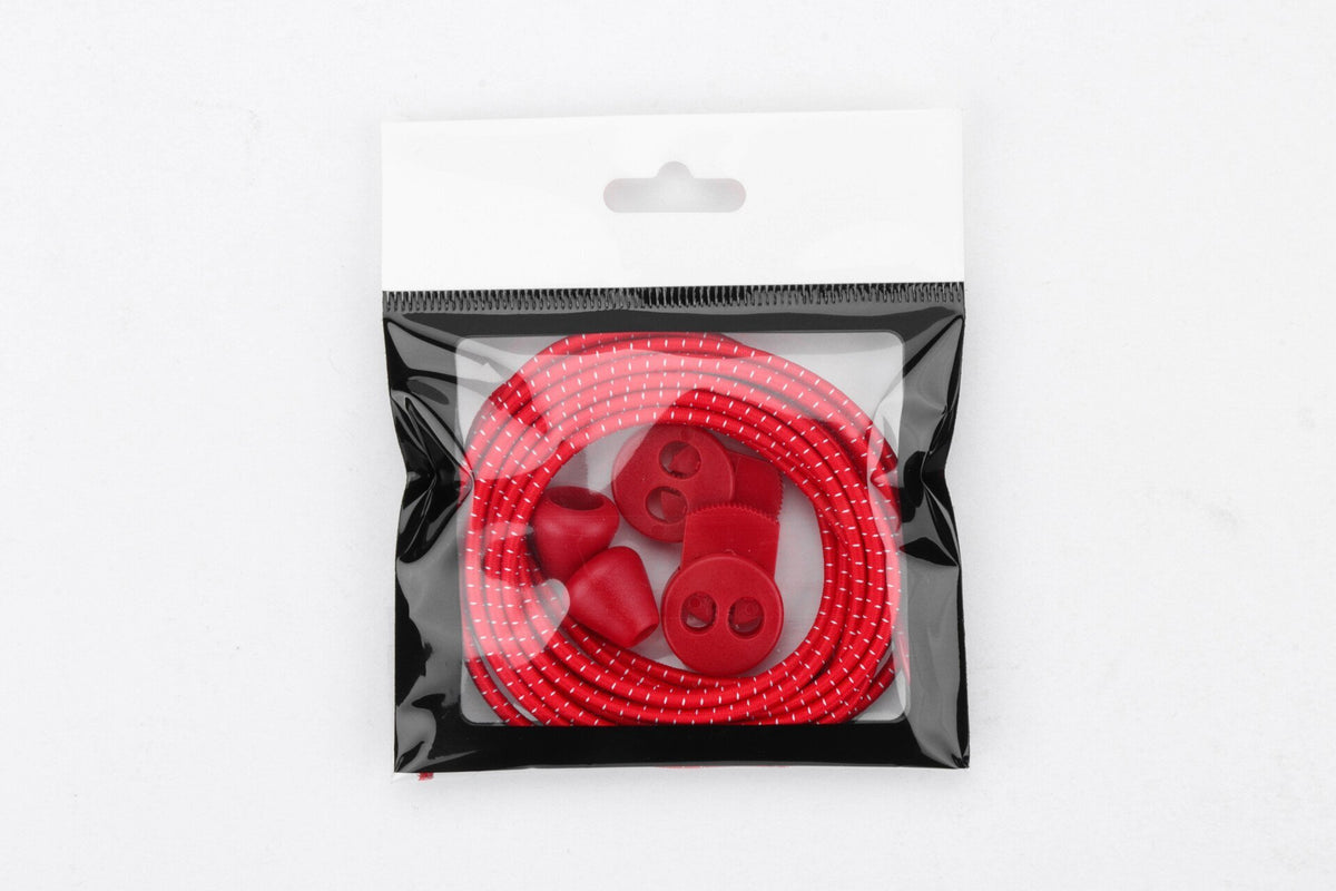 IRUN thin round red elastic laces
