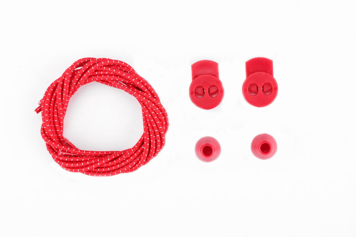IRUN thin round red elastic laces