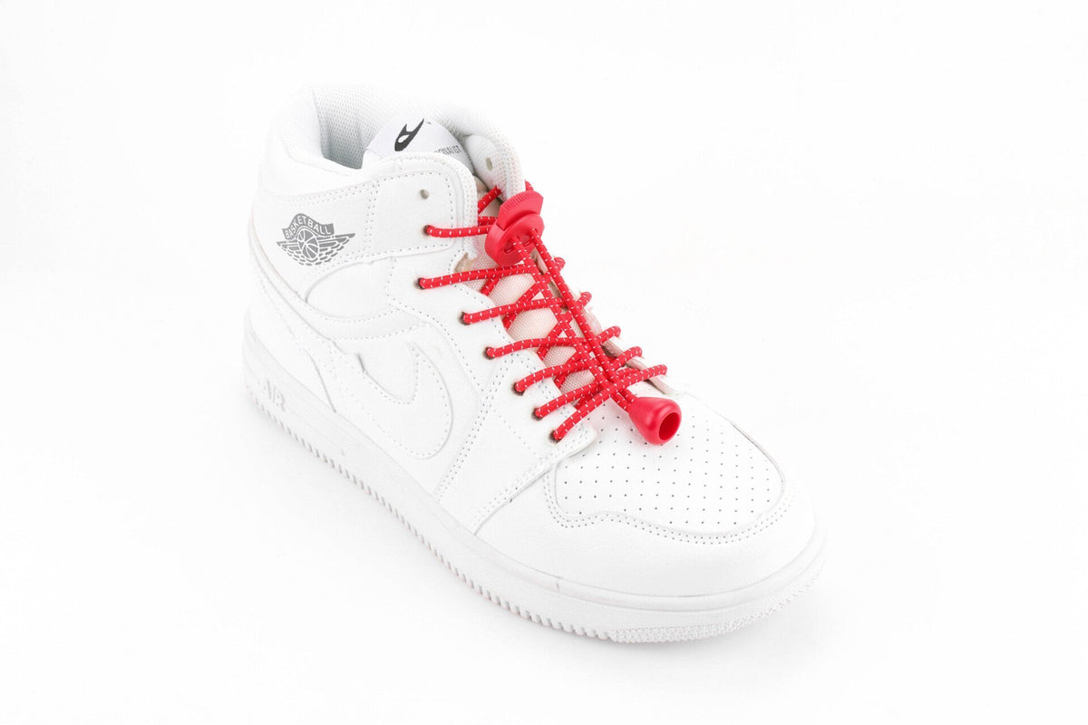 Purple thin round elastic laces IRUN