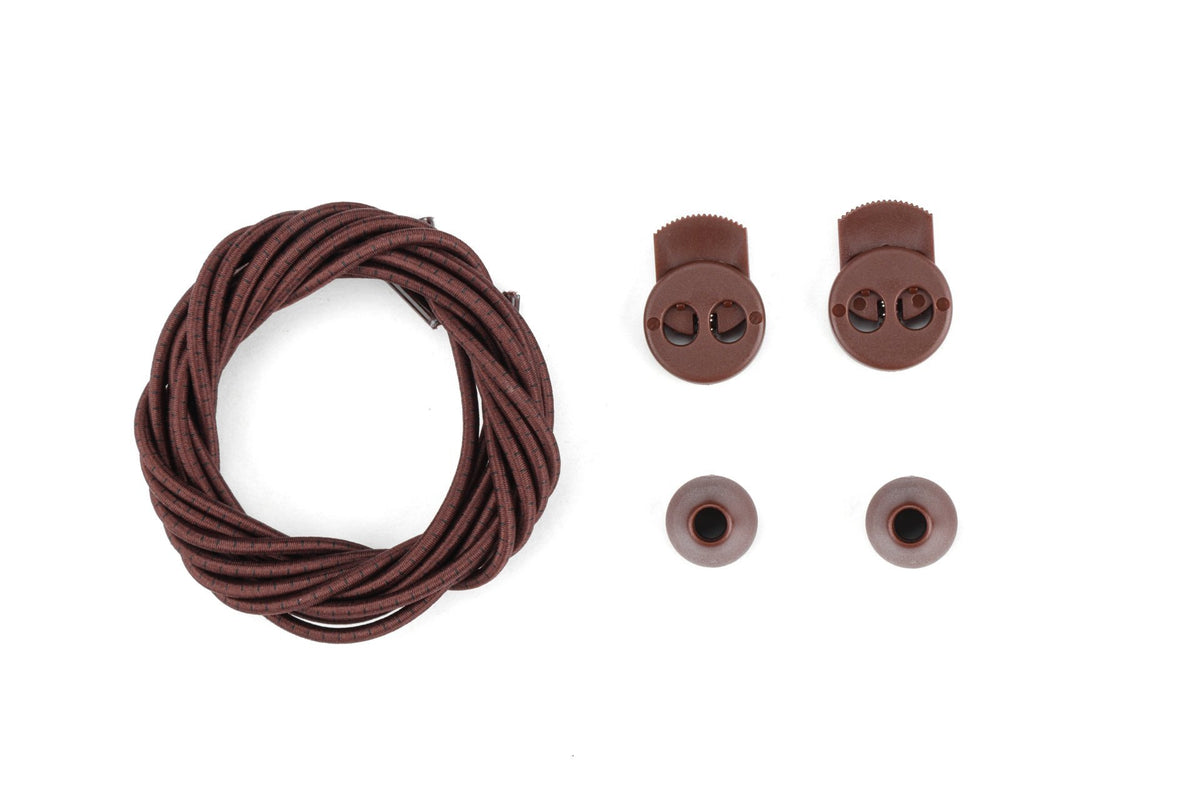 IRUN thin round brown elastic laces