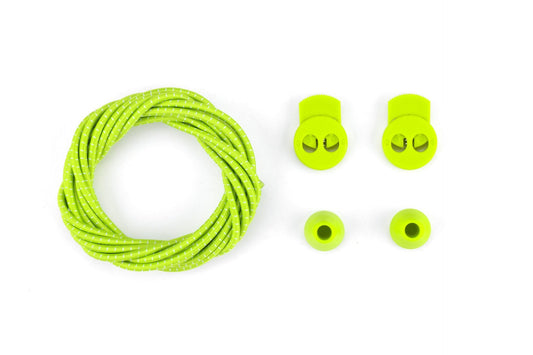 Lacets élastiques ronds fins vert fluo IRUN