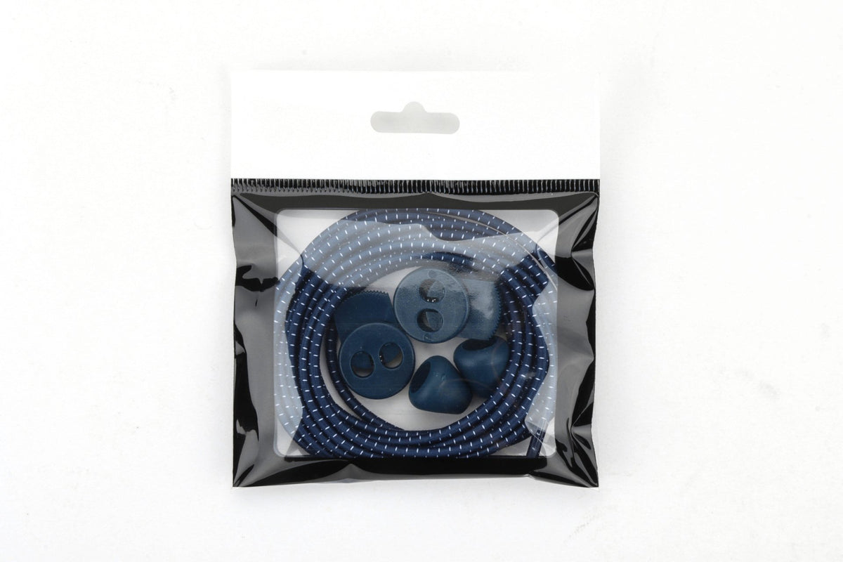 Lacets élastiques ronds fins bleu marine IRUN