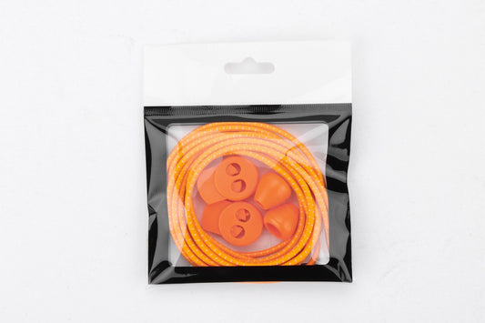 Lacets élastiques ronds fins orange IRUN