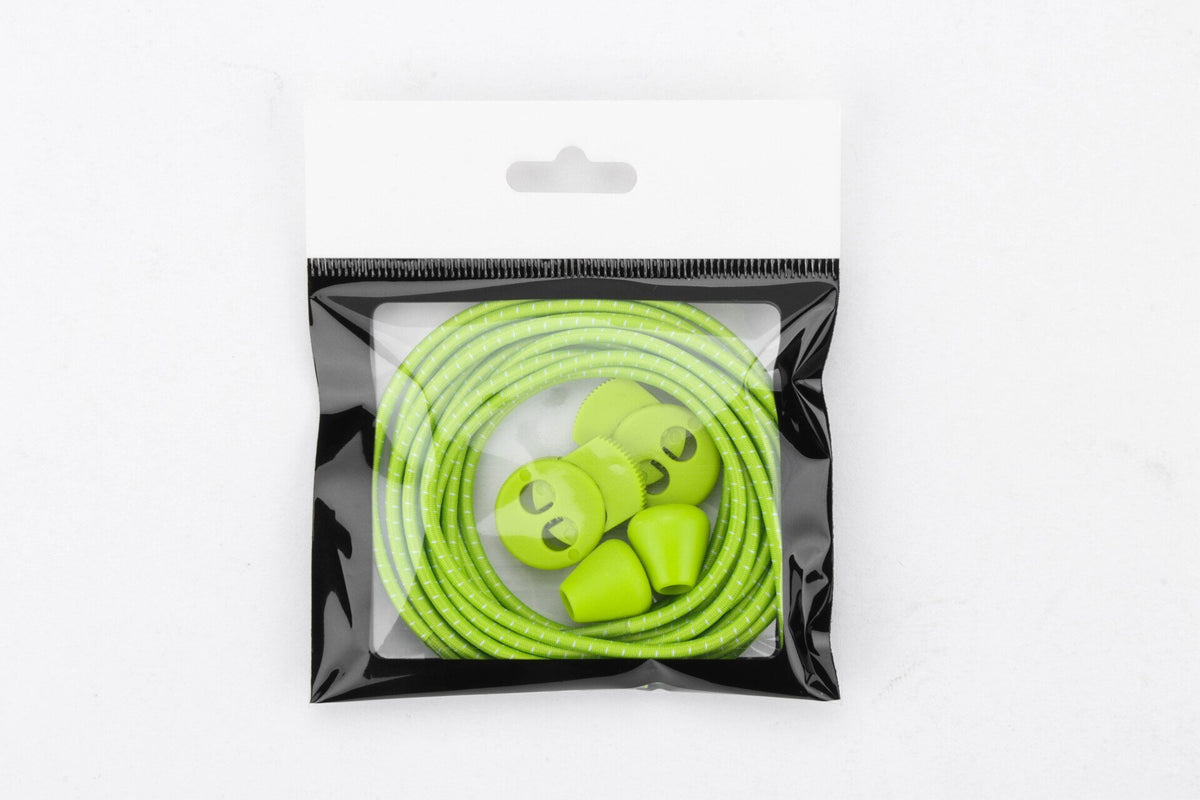 Lacets élastiques ronds fins vert fluo IRUN