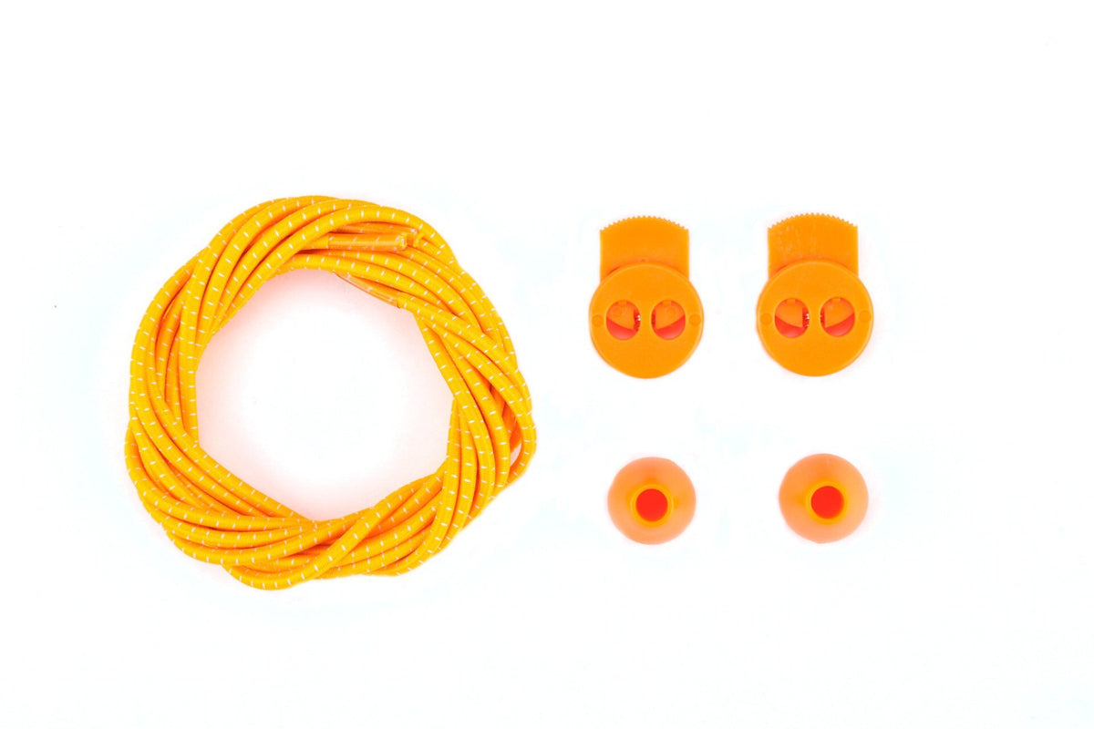 IRUN thin round elastic laces orange