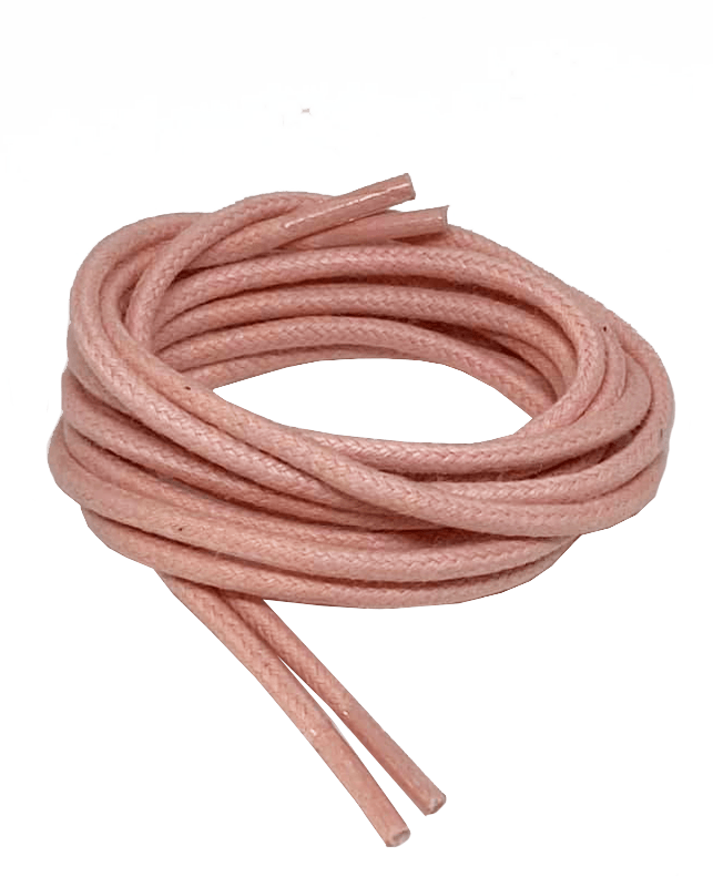 Lacets ronds fins cirés  rose guimauve