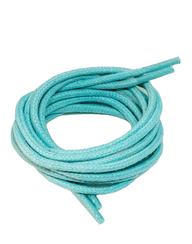 Thin waxed round lagoon blue laces