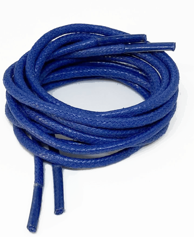 Thin waxed royal blue round laces