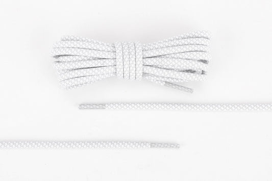Light grey and white round rope laces