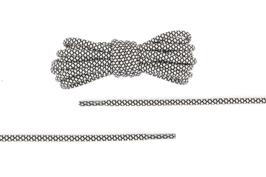 Black and white round rope laces