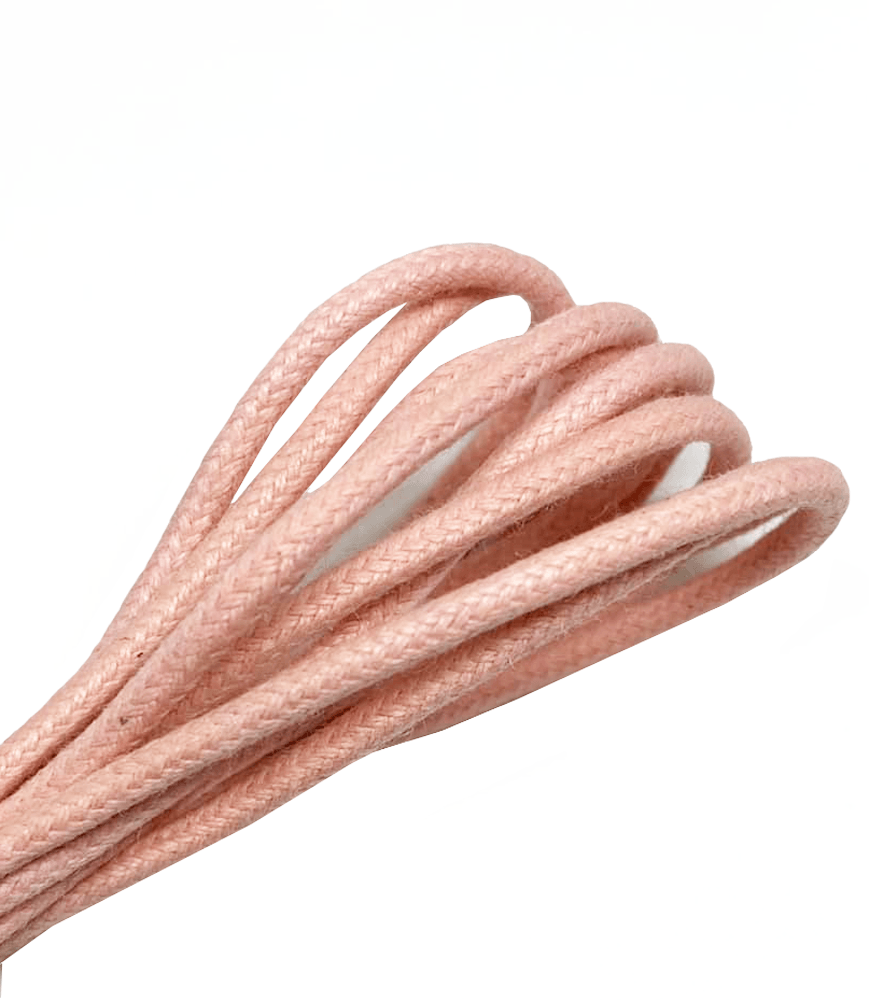 Lacets ronds fins cirés  rose guimauve