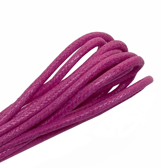 Lacets ronds fins cirés rose pivoine