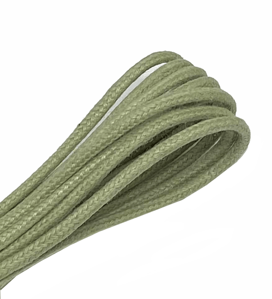 Lacets ronds fins cirés vert amande