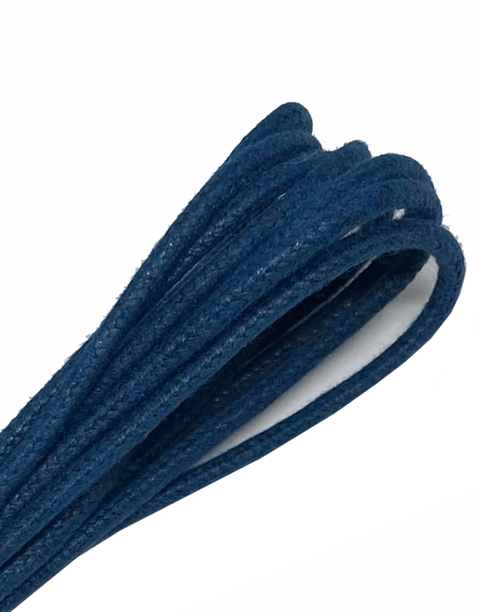 Lacets ronds fins cirés bleu canard