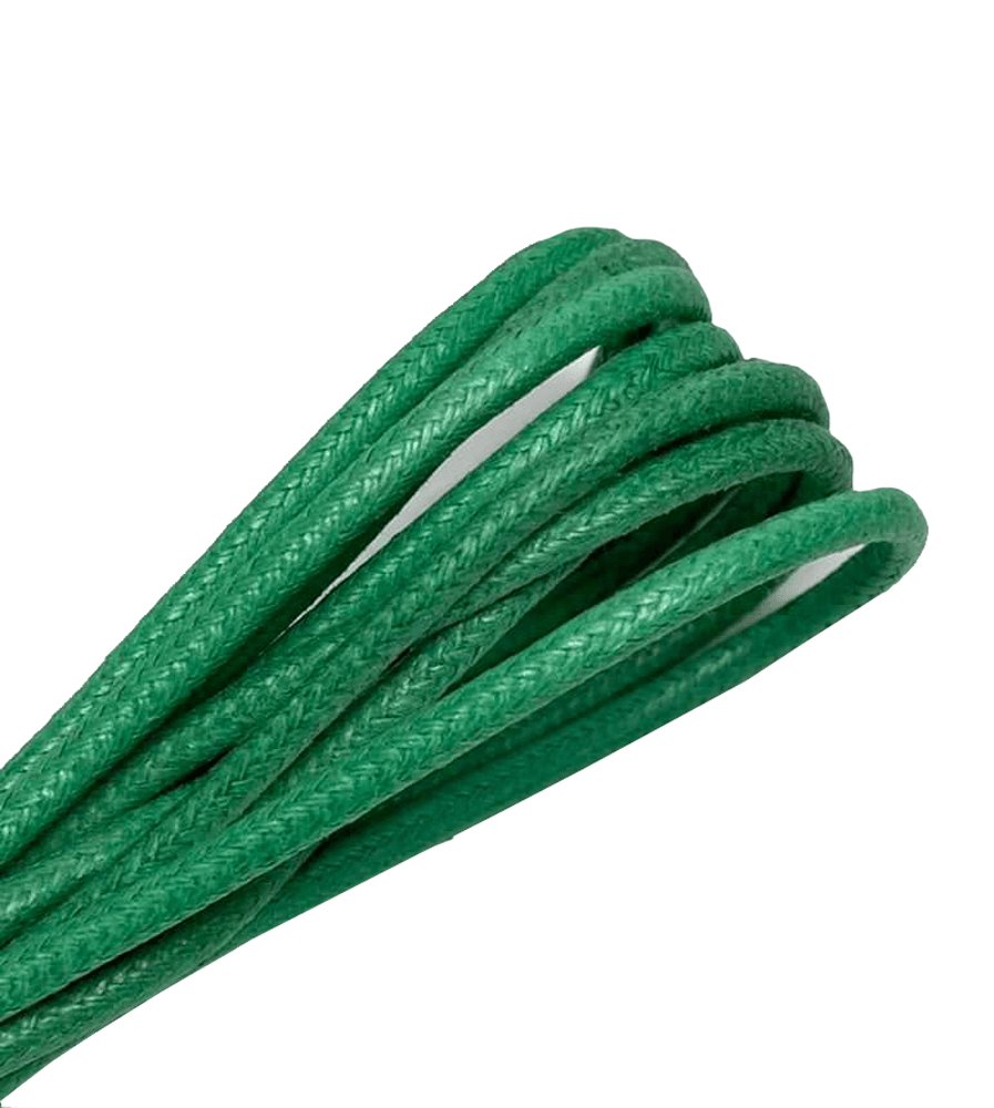 Lacets ronds fins cirés vert aneth