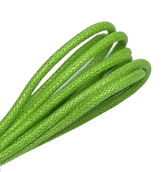 Lacets ronds fins cirés vert tilleul