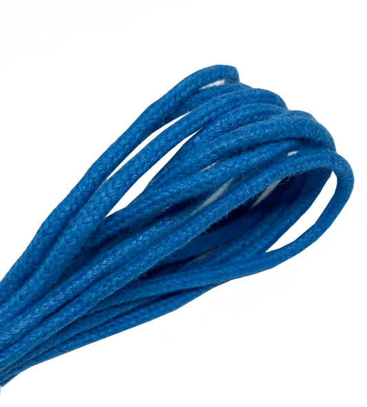 Lacets ronds fins cirés bleu roi