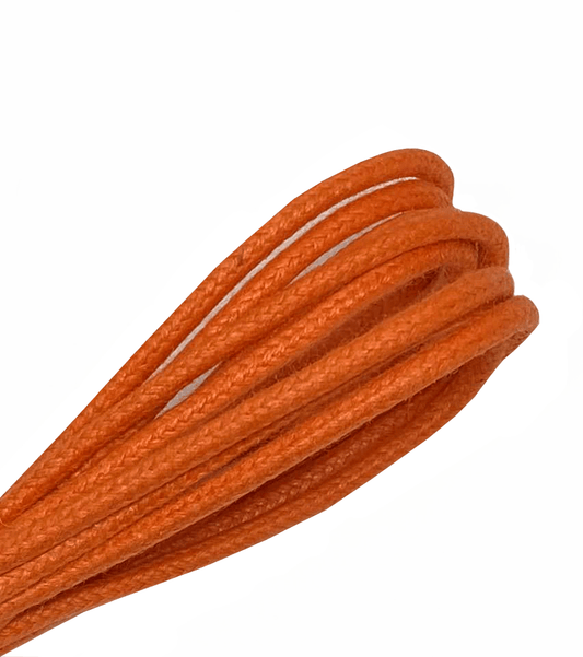 Lacets ronds fins cirés orange melon