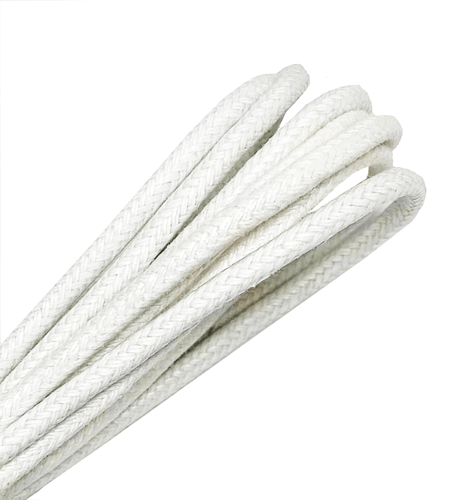 Lacets ronds fins cirés blancs