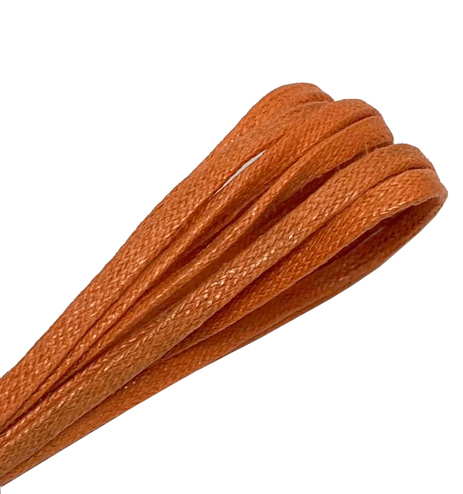 Pumpkin orange thin flat waxed laces