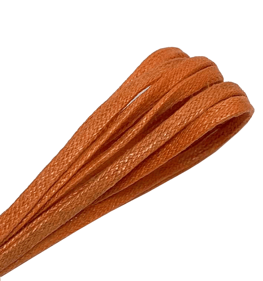 Pumpkin orange thin flat waxed laces