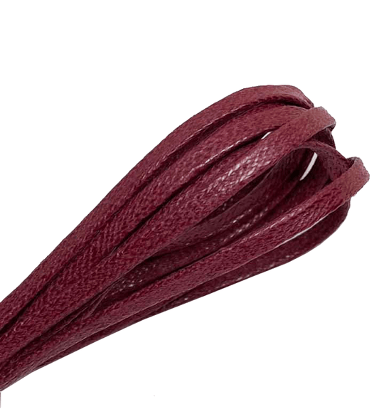 Thin waxed flat laces, wine-colored