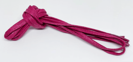 Thin waxed flat fuchsia pink laces
