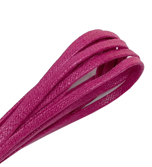 Thin waxed flat fuchsia pink laces