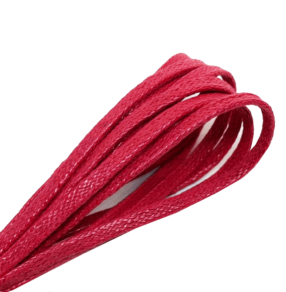 Thin flat poppy red waxed laces