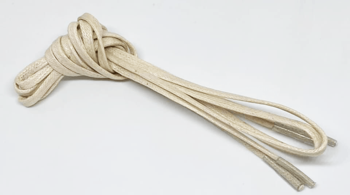 Lacets plats fins cirés Vanille