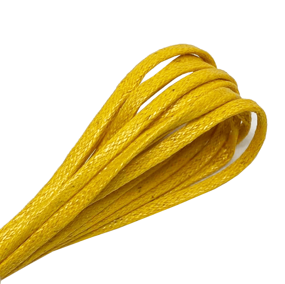 Thin flat waxed mustard yellow laces