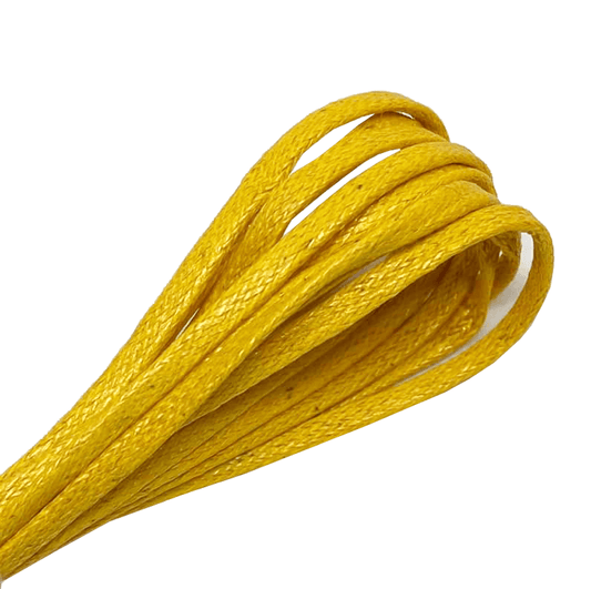 Thin flat waxed mustard yellow laces