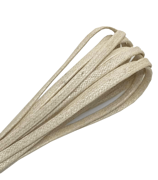 Thin waxed flat laces, Vanilla