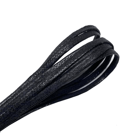 Thin black waxed flat laces