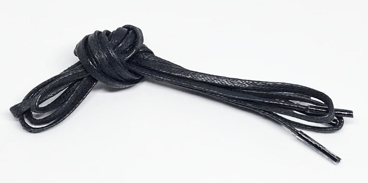 Thin black waxed flat laces