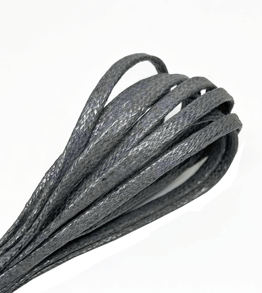 Slate grey thin flat waxed laces