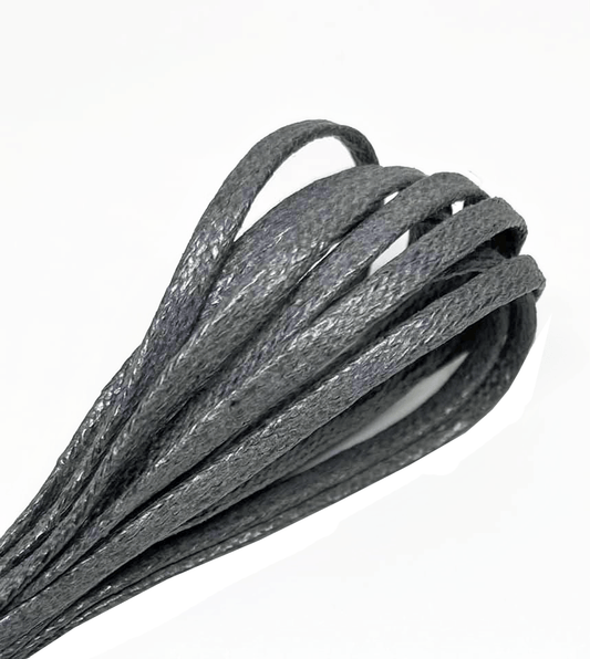 Slate grey thin flat waxed laces