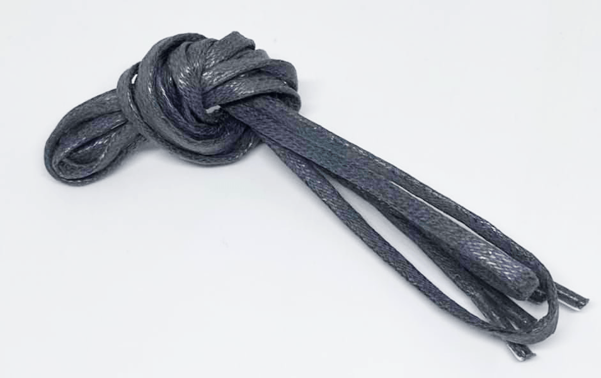 Slate grey thin flat waxed laces
