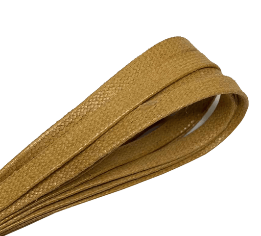 Lacets cirés plats caramel en coton - Pour chaussures et sneakers