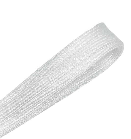 Lacets plats fins paillettes blanches