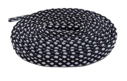 Lacets sports bicolores noir et blanc